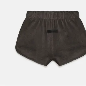 NWT Fear of God Essentials Women's Off Black Velour Beach Shorts