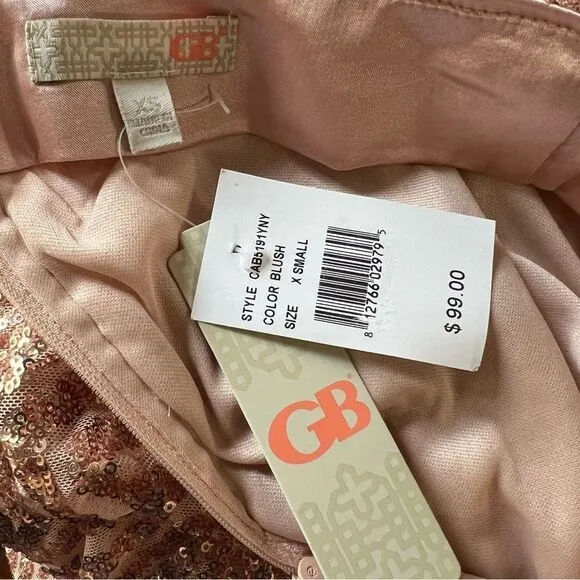 NWT Gianni Bini Rose Gold Sequin Front Slit Maxi Skirt - XS