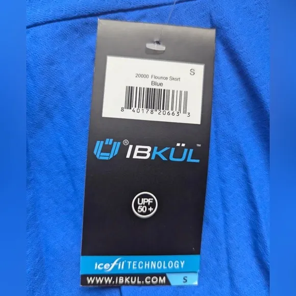 NWT WOMEN'S IBKUL FLOUNCE SKORT, SIZE: S, COLOR: BLUE