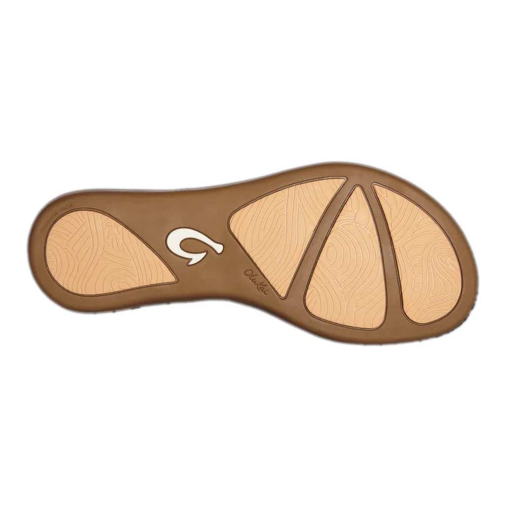 Olukai Womens Honu Bright White/Golden Sand Sandals