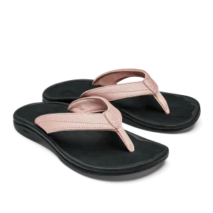 OluKai Womens 'Ohana Sandals - Petal Pink / Black