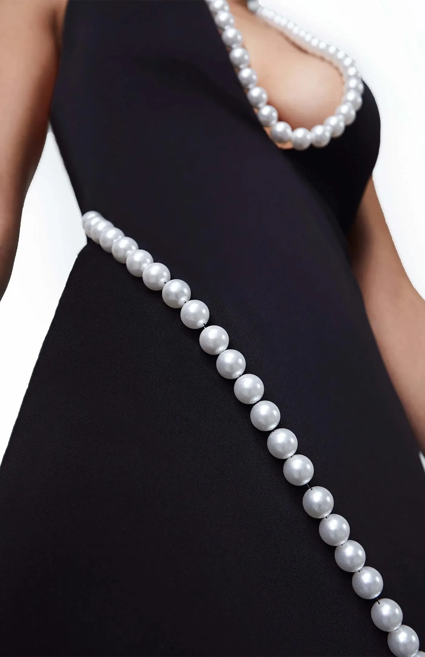 Onyx Swarovski Slit Gown | Black Gown Swarovski detailing