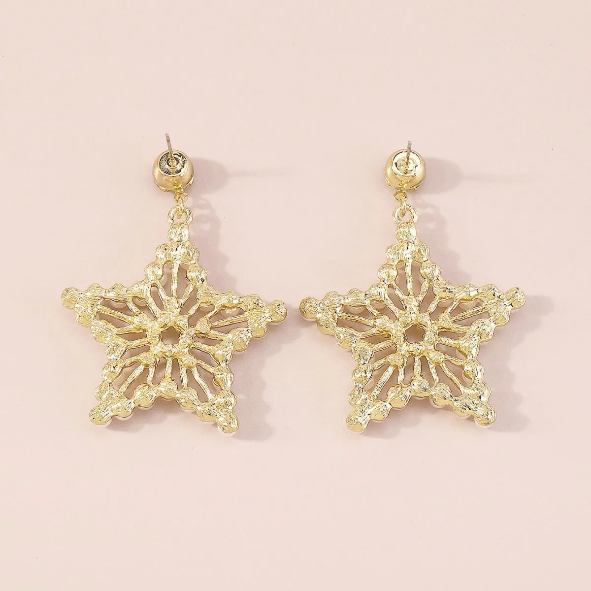 Pearl & 18K Gold-Plated Cubic Zirconia-Accent Star Drop Earrings