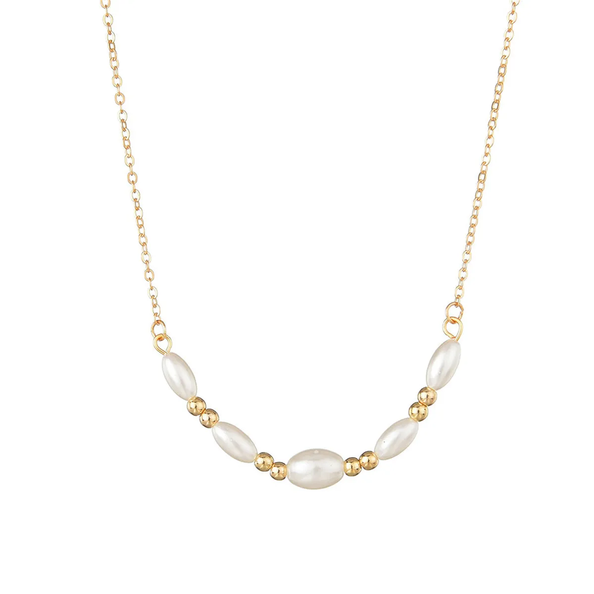 Pearl & 18K Gold-Plated Oval Chain Necklace
