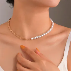 Pearl & 18K Gold-Plated Twine Chain Necklace