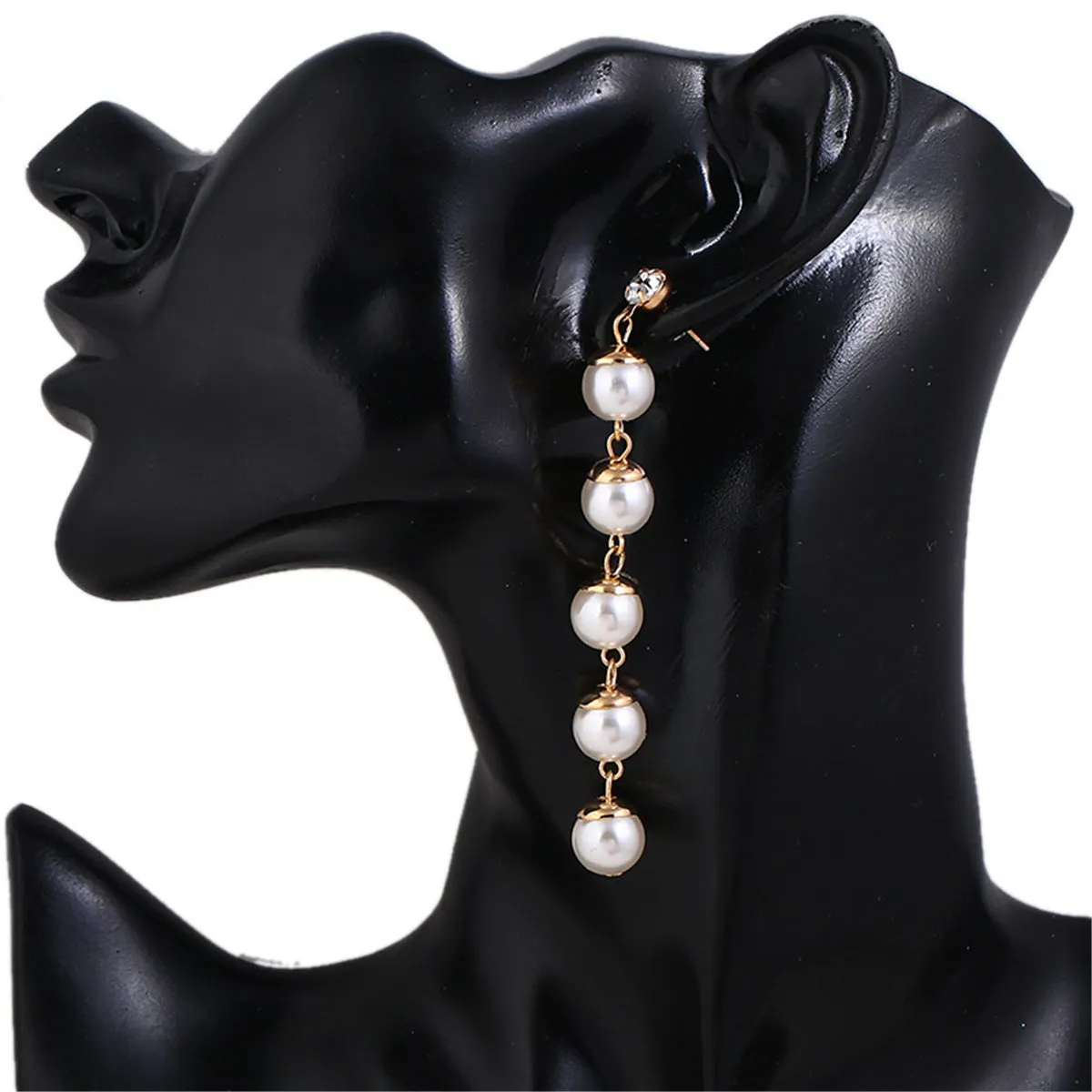 Pearl & Cubic Zirconia 18K Gold-Plated Liner Drop Earrings