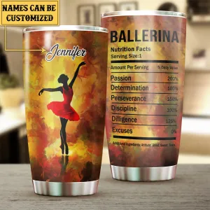 Personalized Ballerina Nutrition Facts Tumbler