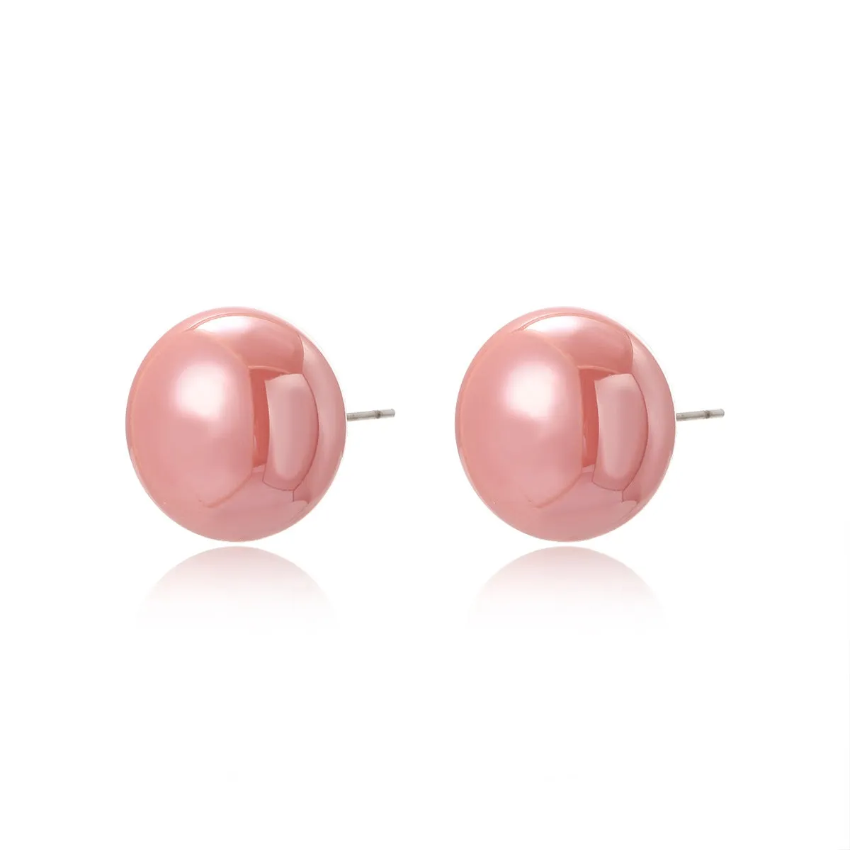 Pink Pearl Stud Earrings