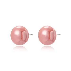 Pink Pearl Stud Earrings
