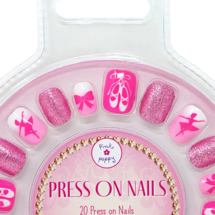 Pink Poppy Romantic Ballet Press On Nails