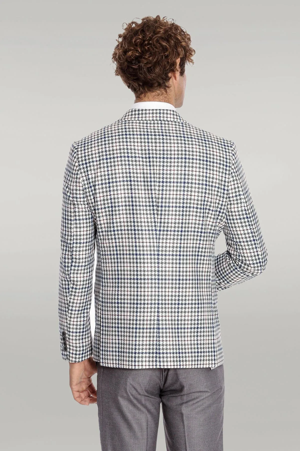 Plaid Grey Men's Suit - Wessi