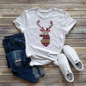 PLAID STAG TEE