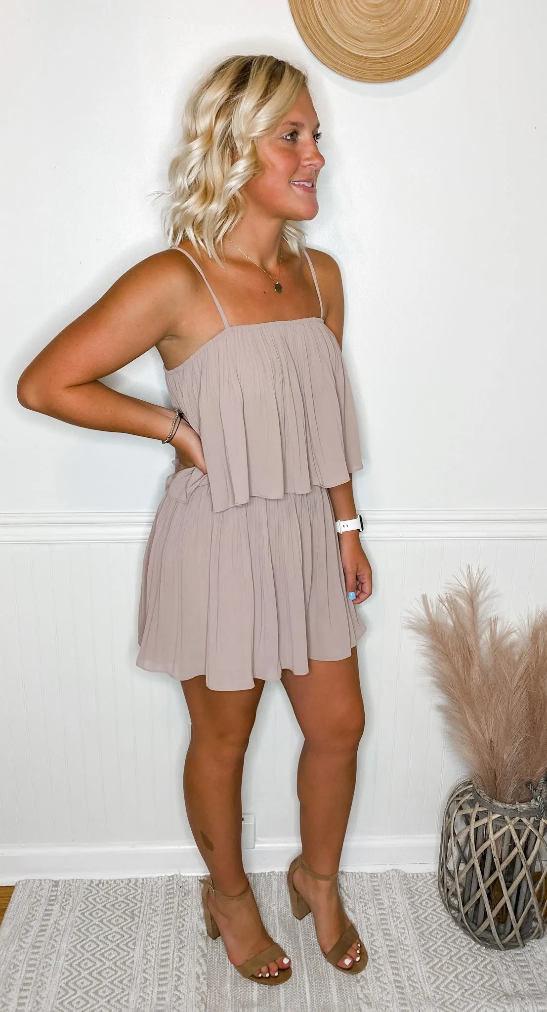 Pleasantly Pleated Romper