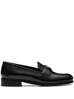 Prada triangle logo loafers