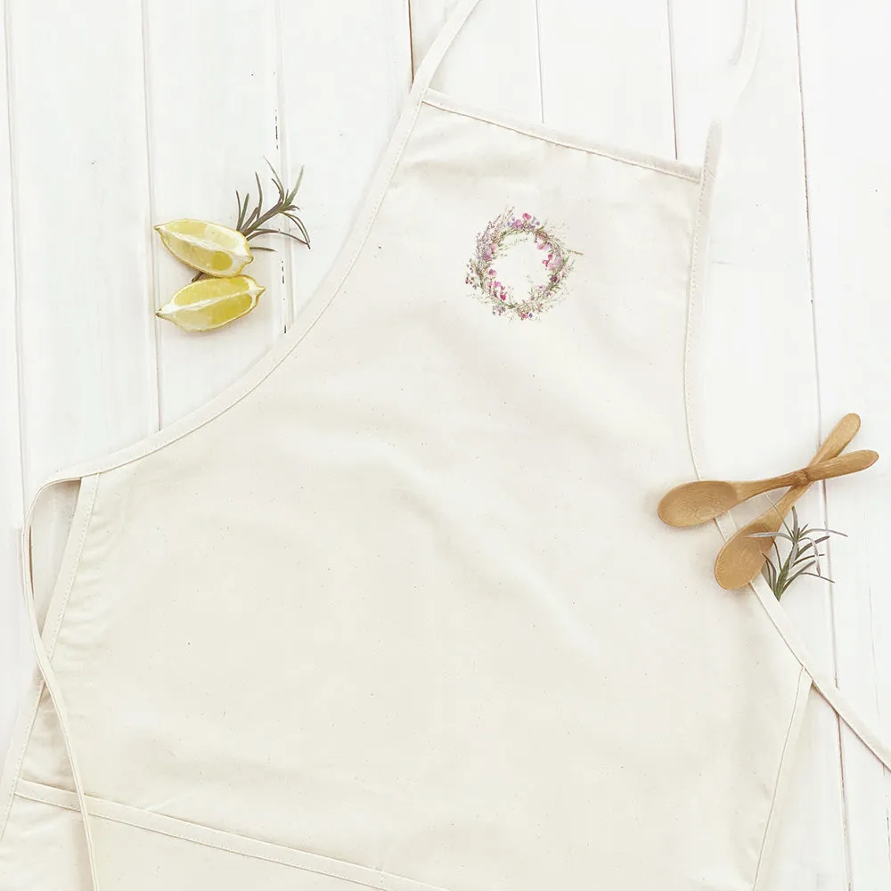 Purple Spring Wreath - Women's Apron