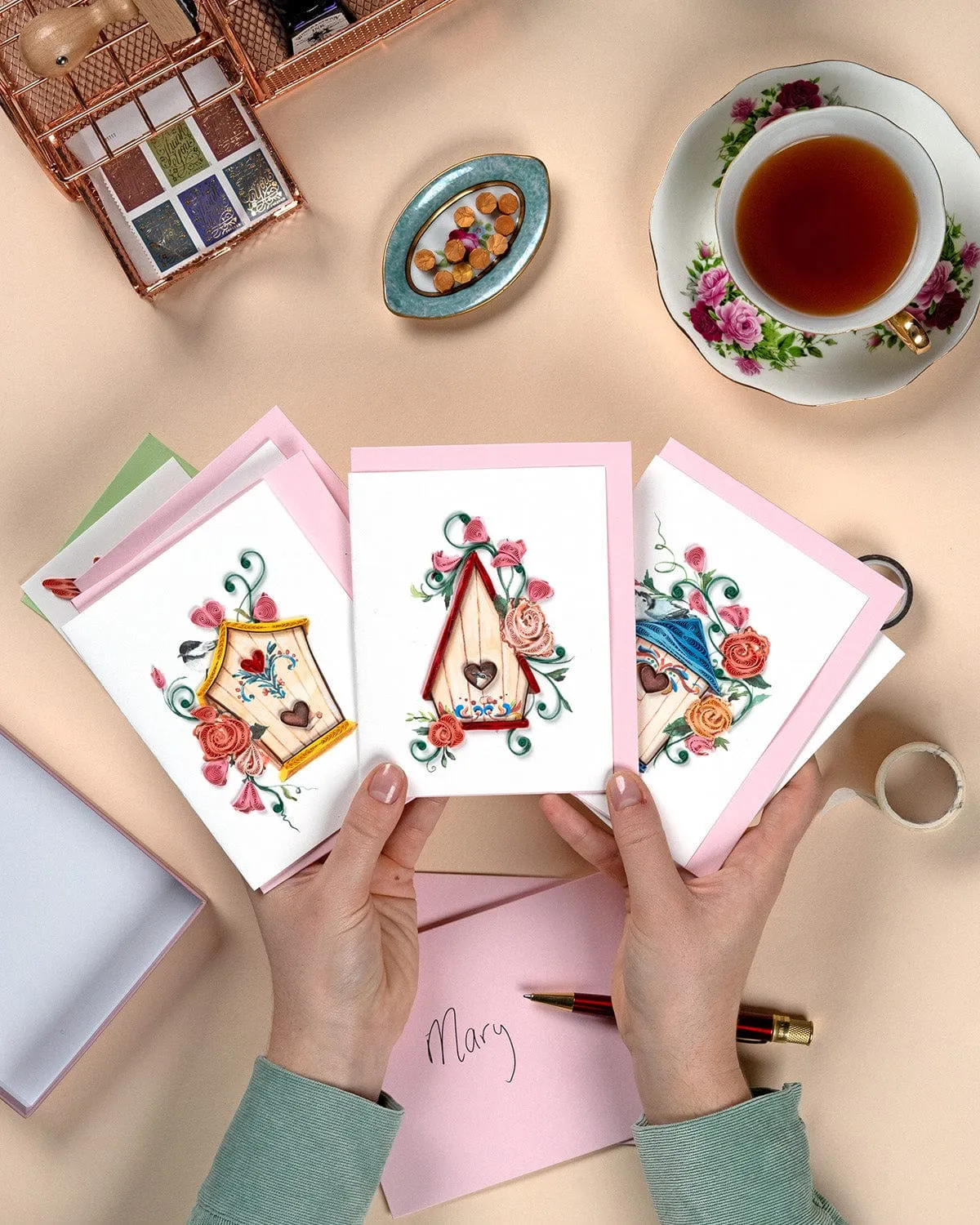 Quilled Birdhouses Note Card Box Set