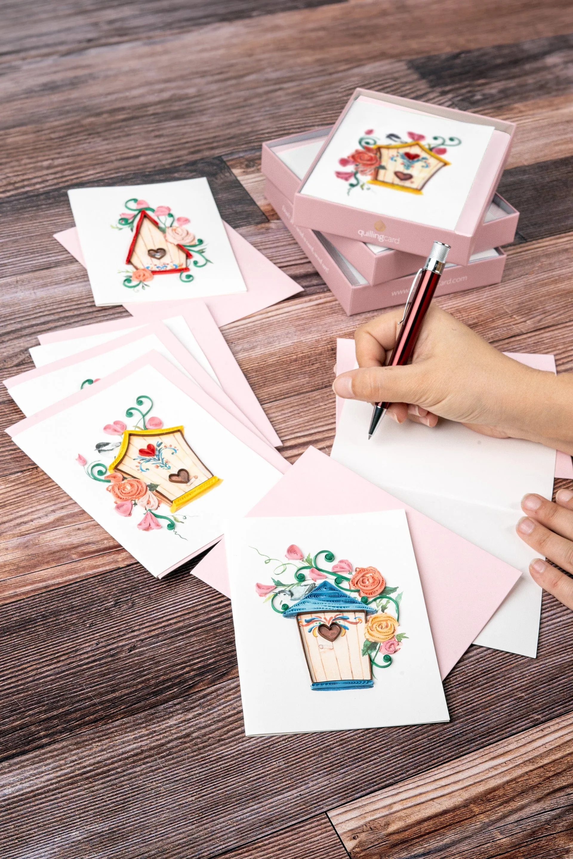 Quilled Birdhouses Note Card Box Set