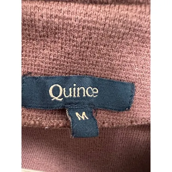 Quince 100% Organic Cotton Knit Blazer Brown Women's Medium Pockets