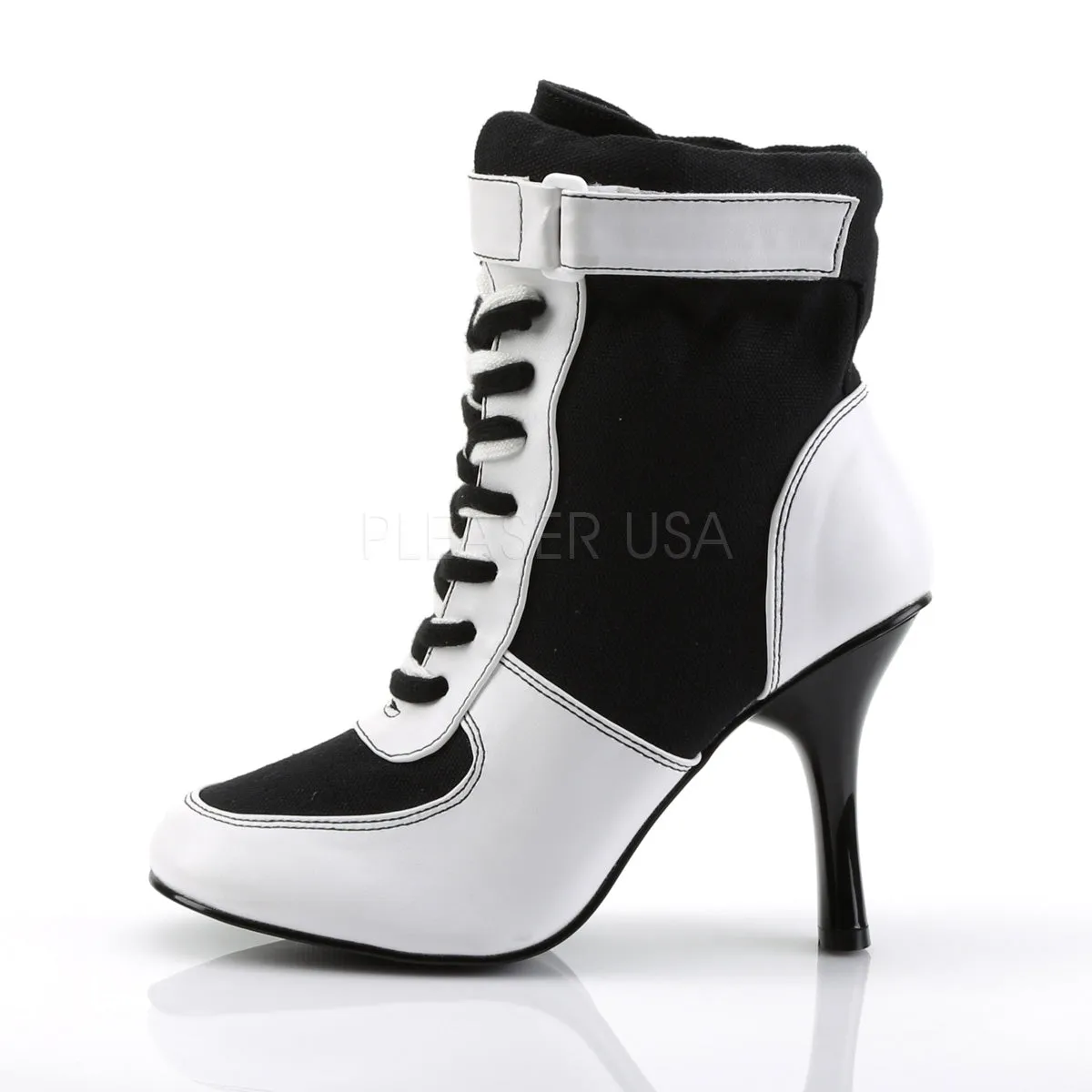 REFEREE-125  Black Canvas-White Pu