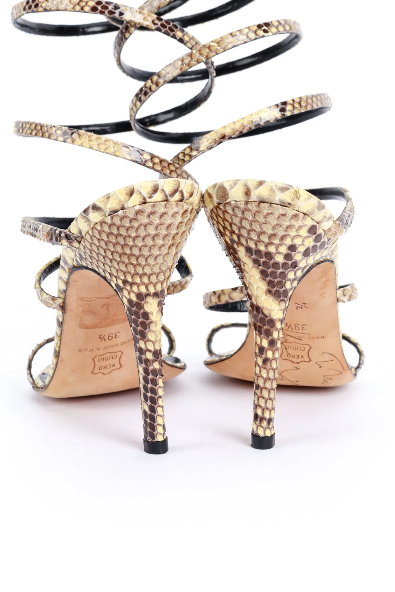 Reptile Coil Wrap Stiletto Sandals