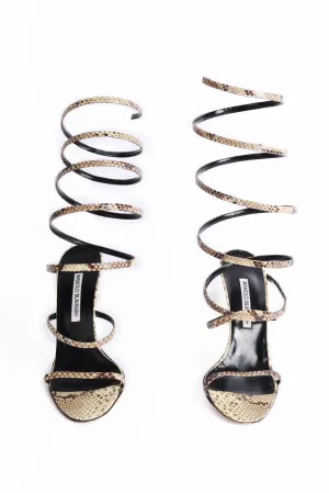 Reptile Coil Wrap Stiletto Sandals