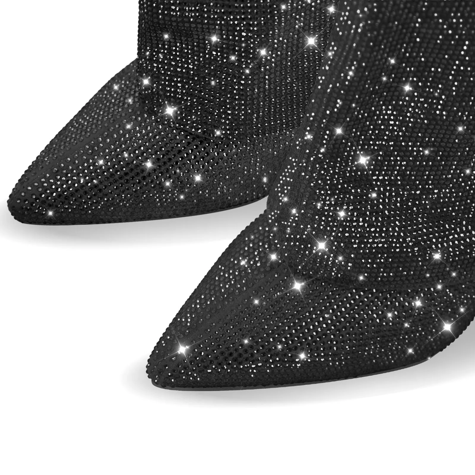 Rhinestone Wedge Fold Over Boots