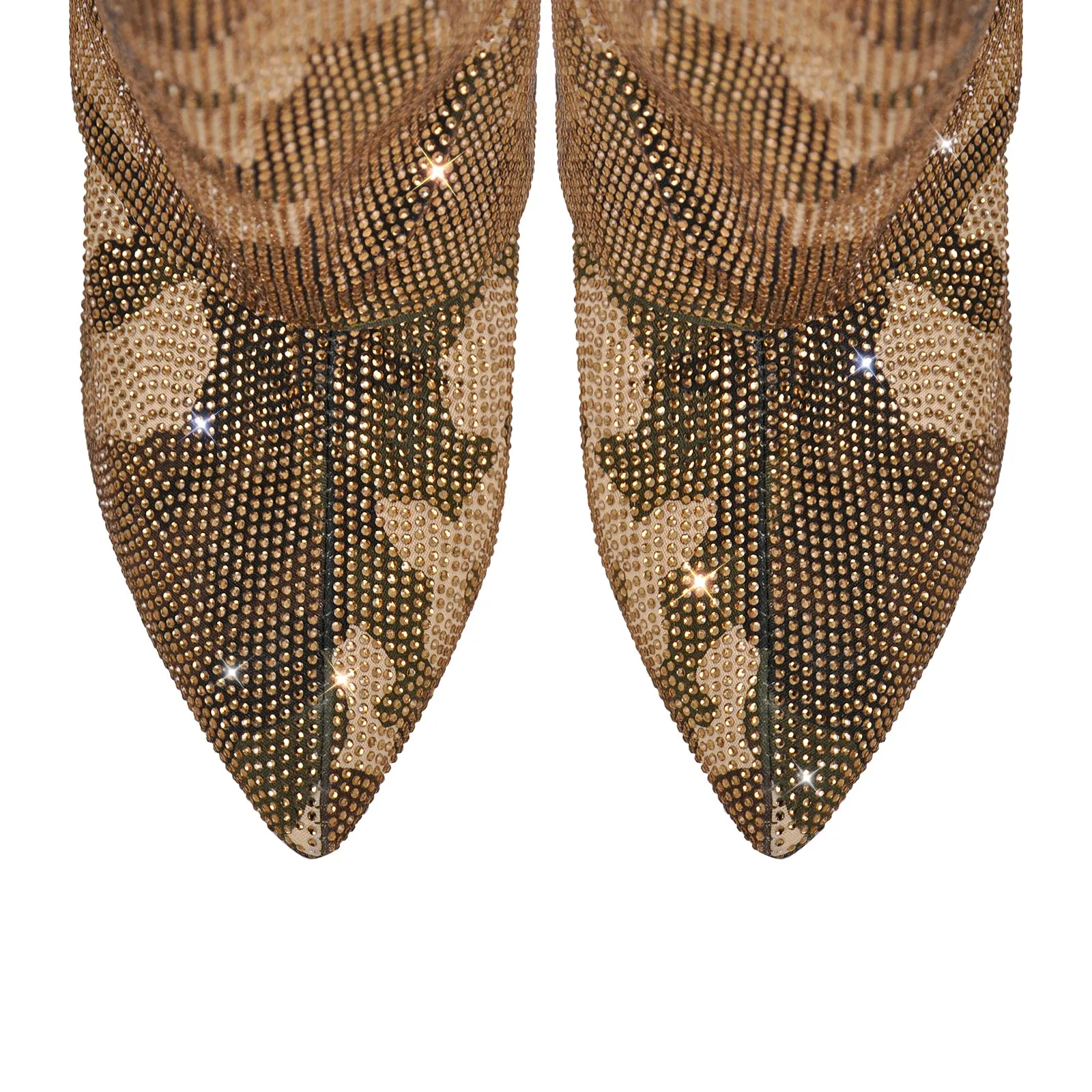 Rhinestone Wedge Fold Over Boots