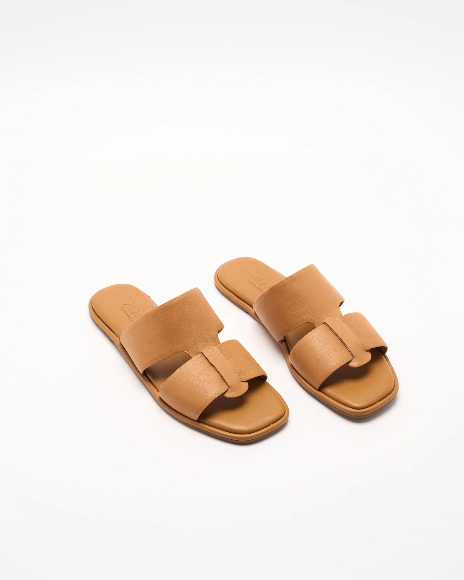 Roma Leather Slide - Coconut Tan