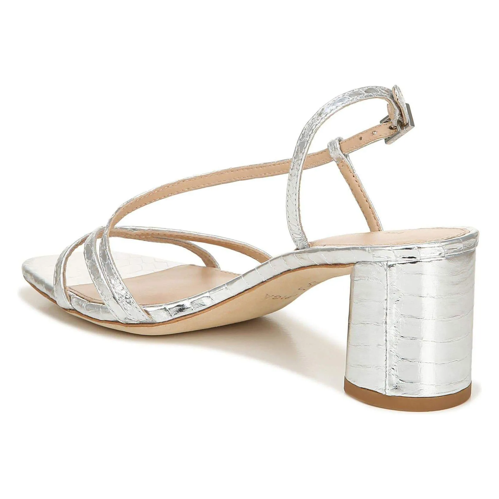Roslyn Snake-Embossed Block-Heel Sandal