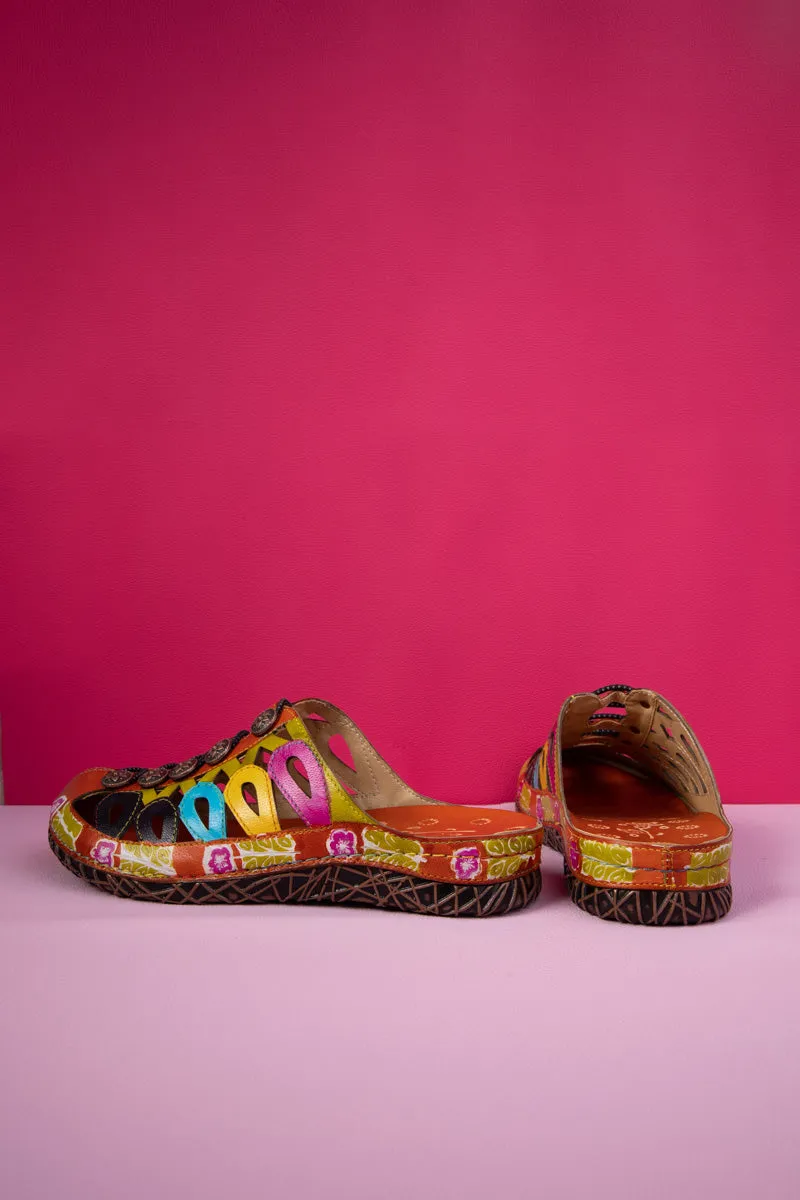 Rowan Floral Embossed Leather Sandal