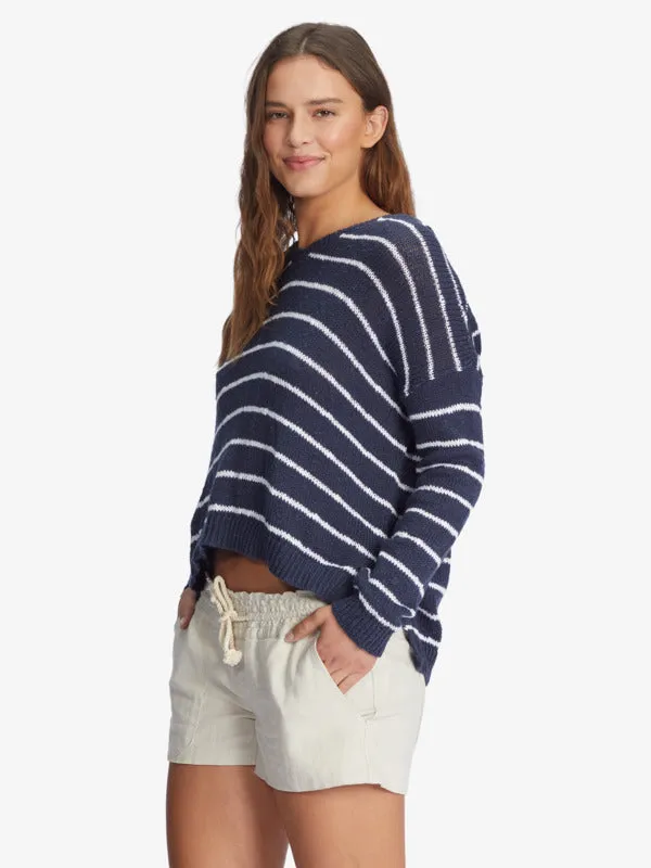 Roxy Womens Sandy Bay Beach Stripe Poncho Hoodie