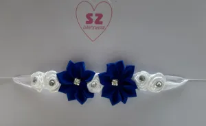 Royal Blue and White Bunwrap