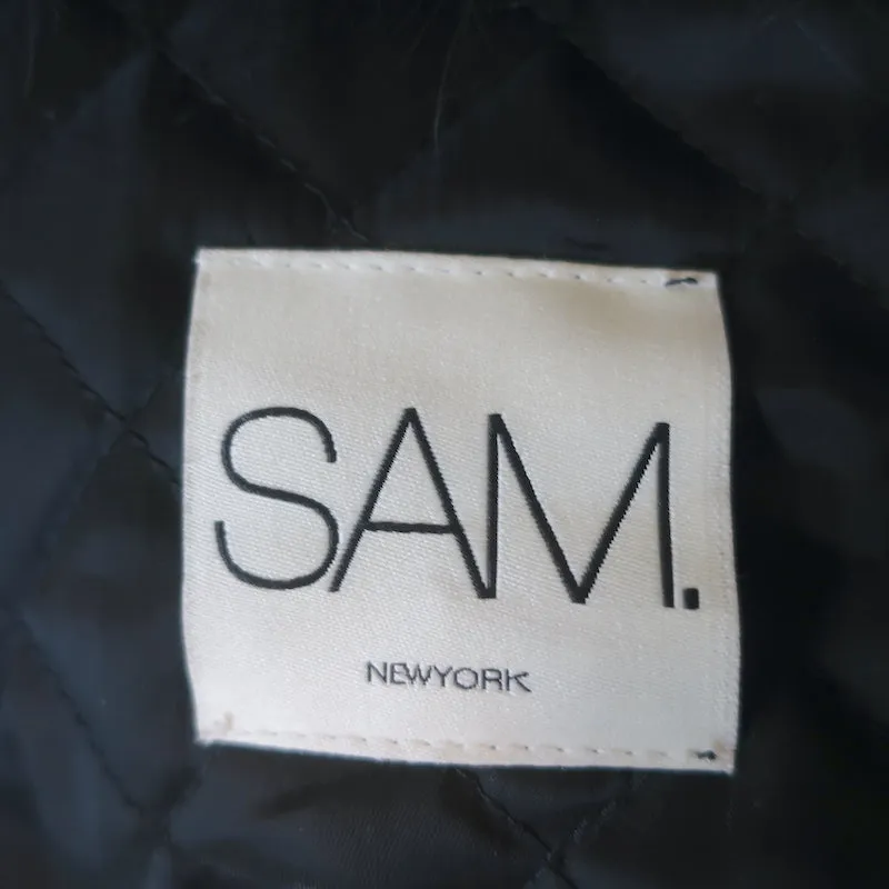 SAM. Kate Parka Black Coated Canvas & Fox Fur Size Extra Small Hooded Jacket