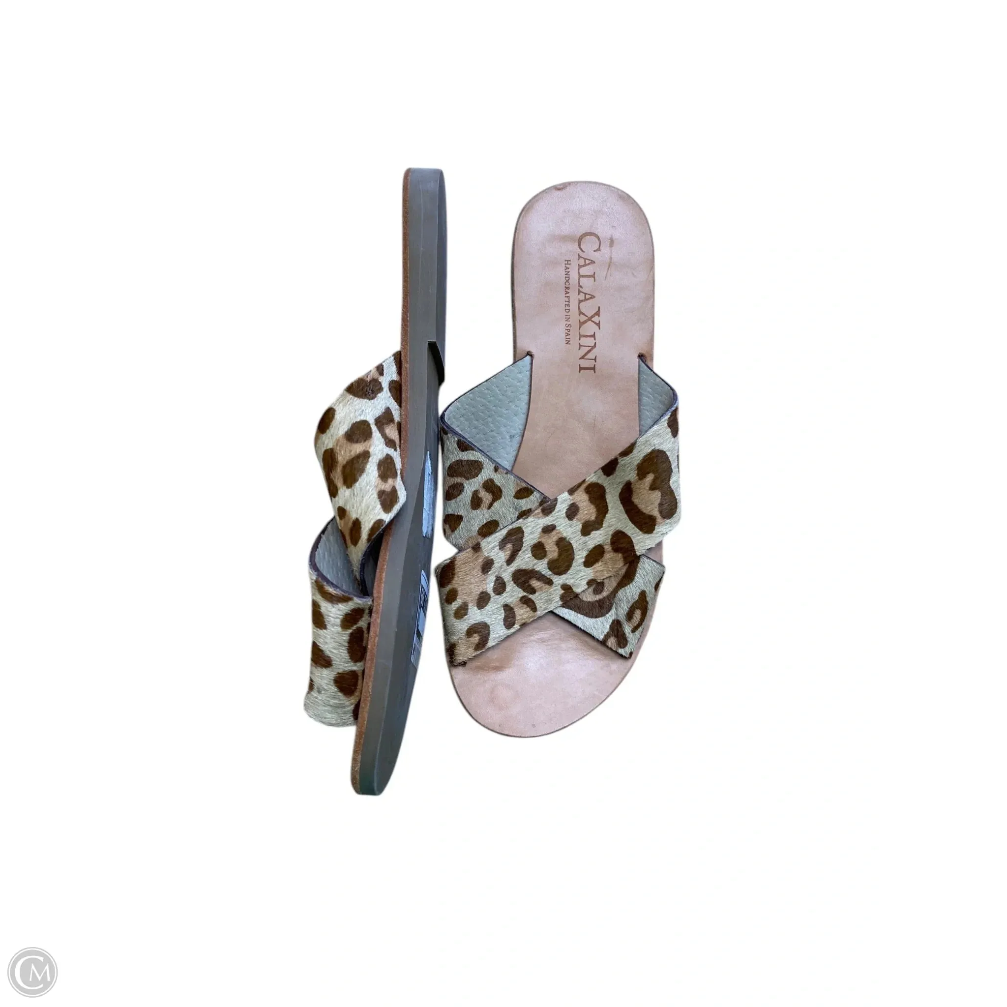 Sandals Flats By Clothes Mentor In Animal Print, Size: 6