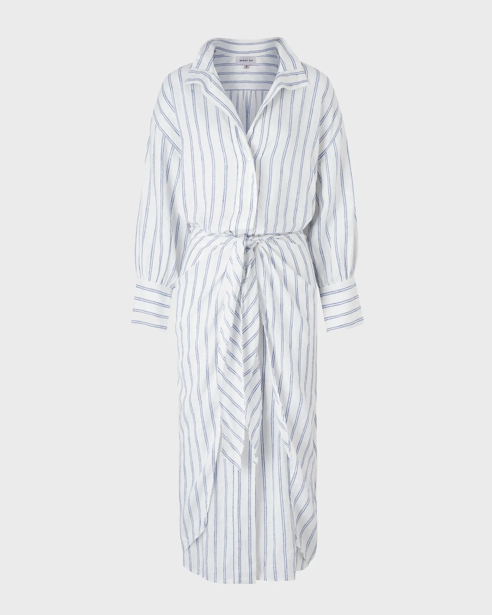 Sarong Shirt Dress (Blue Stripe)