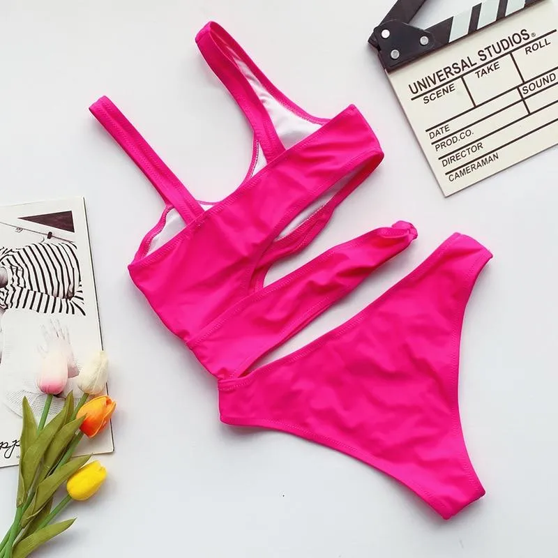 Sexy Cut Out Side One Piece Women Swimsuit