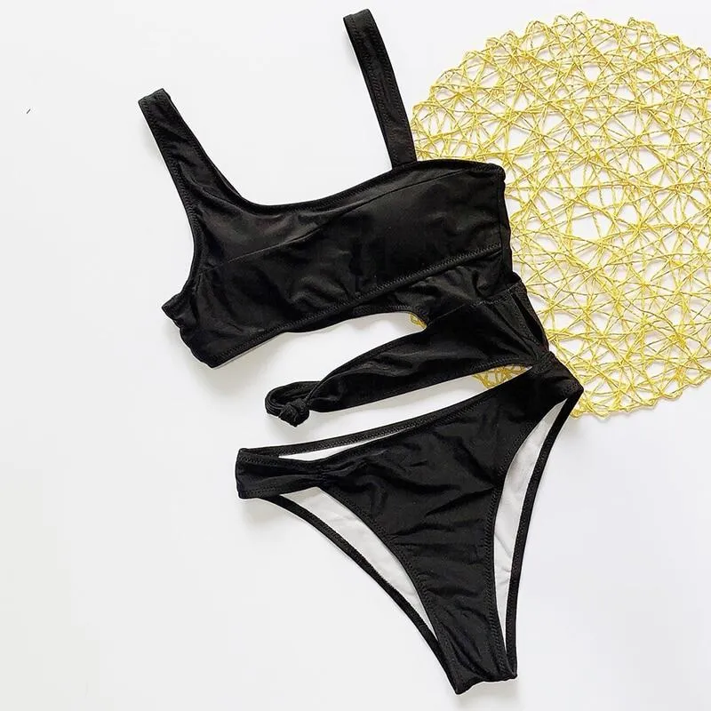 Sexy Cut Out Side One Piece Women Swimsuit
