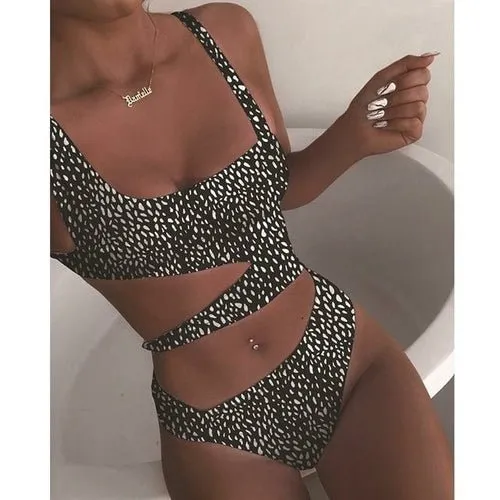 Sexy Cut Out Side One Piece Women Swimsuit