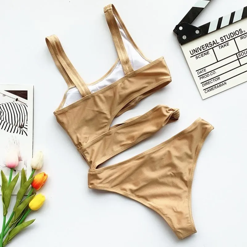 Sexy Cut Out Side One Piece Women Swimsuit