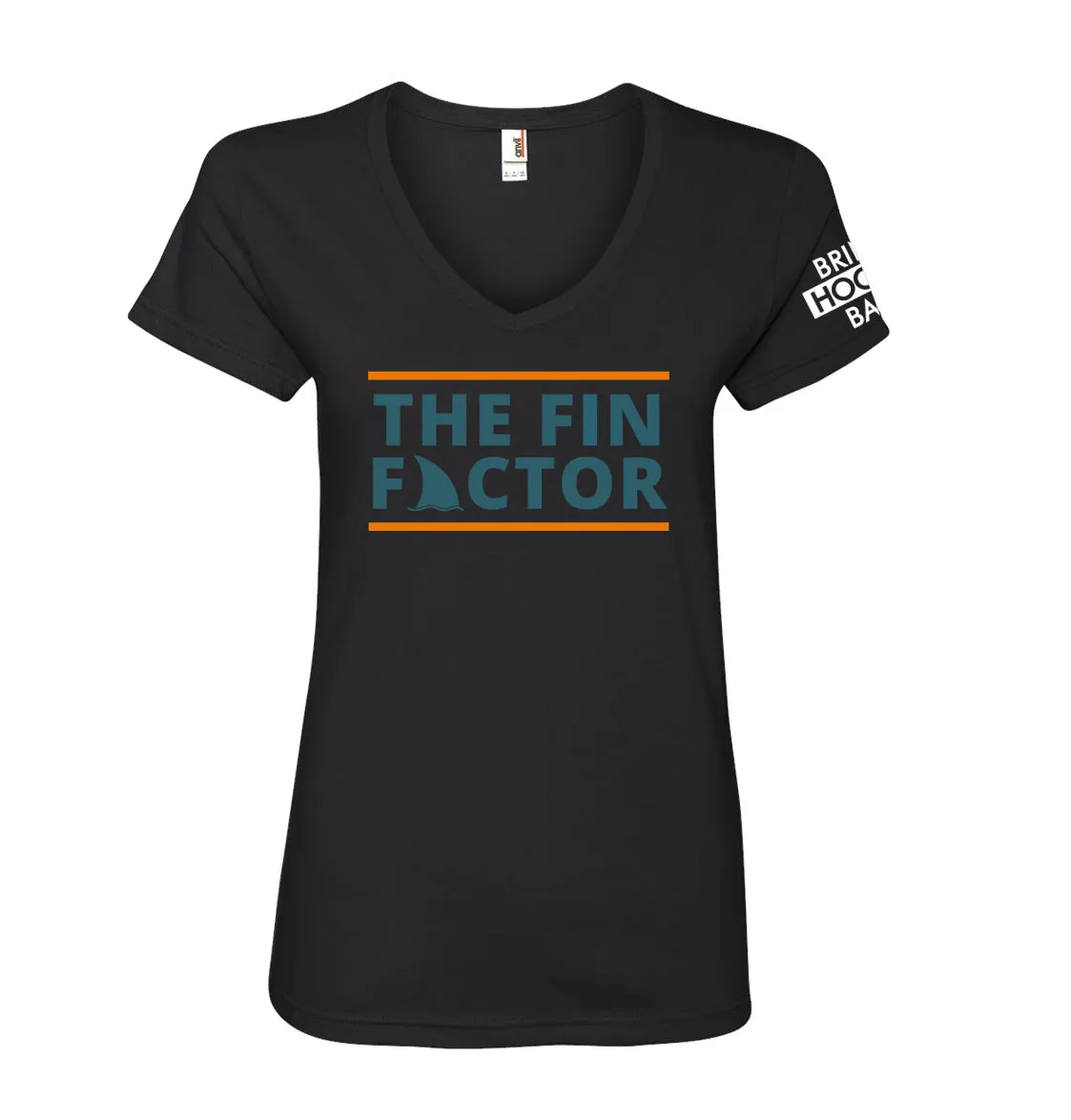 Short Sleeve Women's Deep V Shirt (Black)