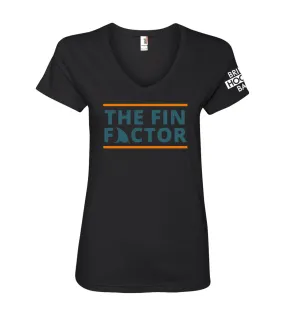 Short Sleeve Women's Deep V Shirt (Black)