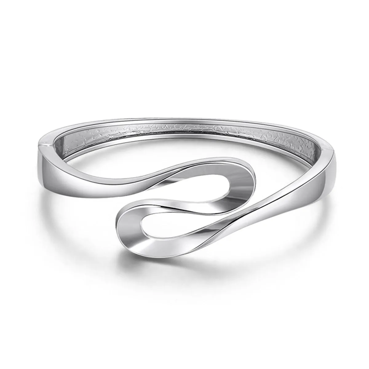 Silver-Plated Ribbon Bangle