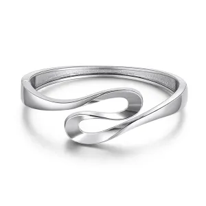 Silver-Plated Ribbon Bangle