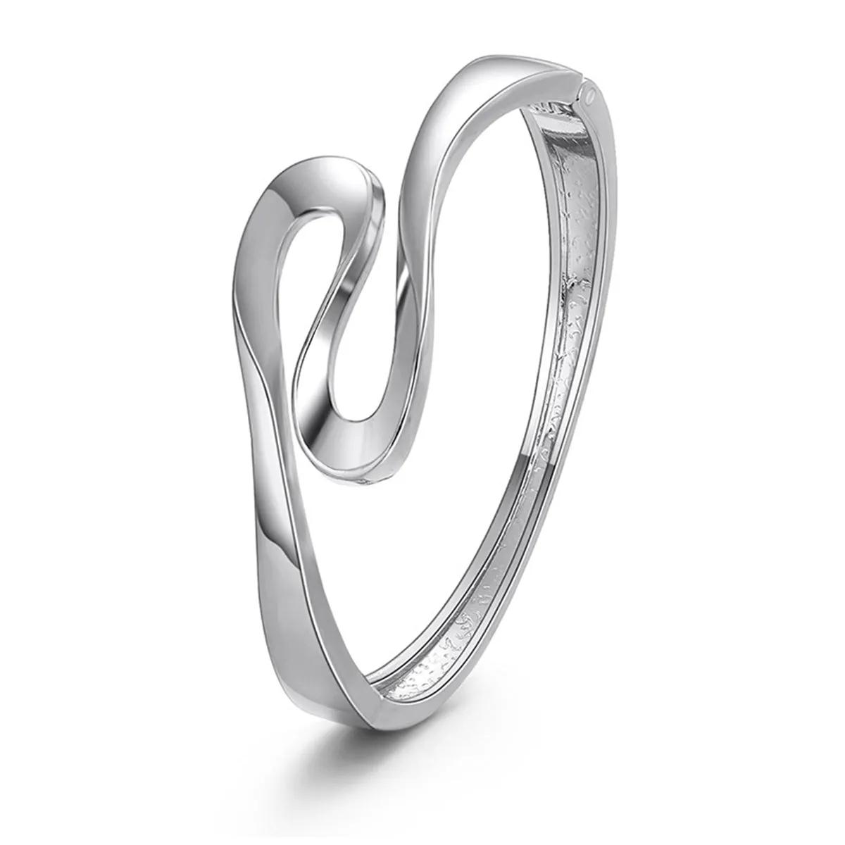 Silver-Plated Ribbon Bangle