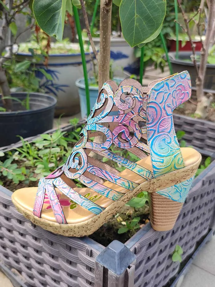 Simone Hand-painted Leathe Sandals