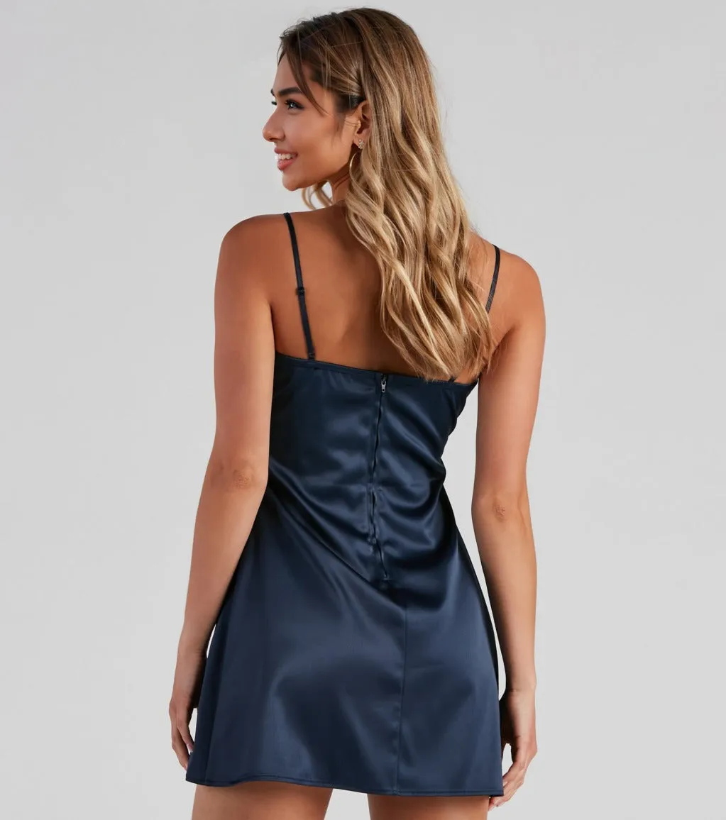 Simple And Sleek Satin Mini Dress