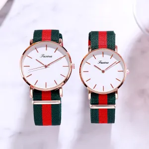 Simple Canvas Strap Couple Watch Women's Watch