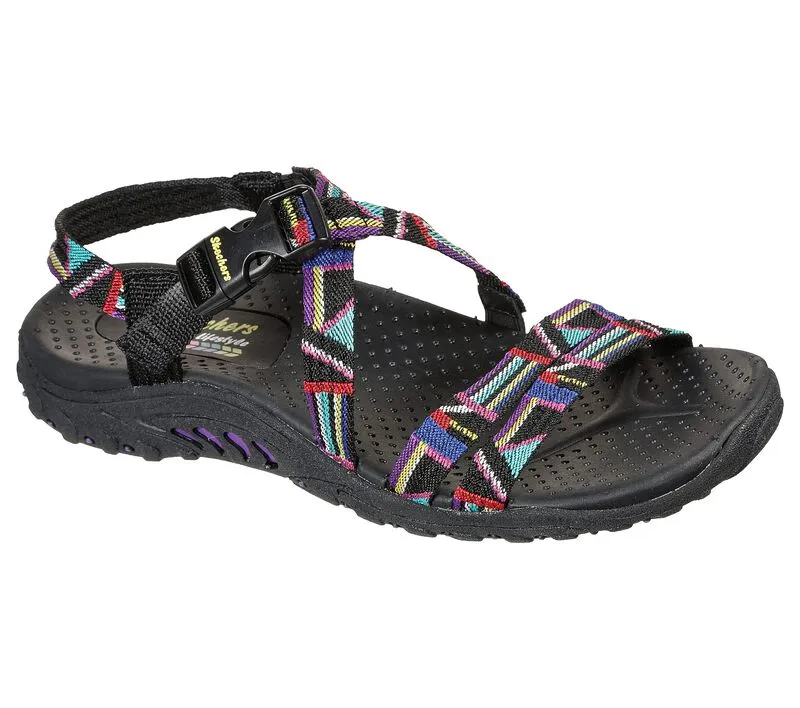 SKECHERS WOMEN'S Reggae - Native Vibez  Sandals 163287 BKMT