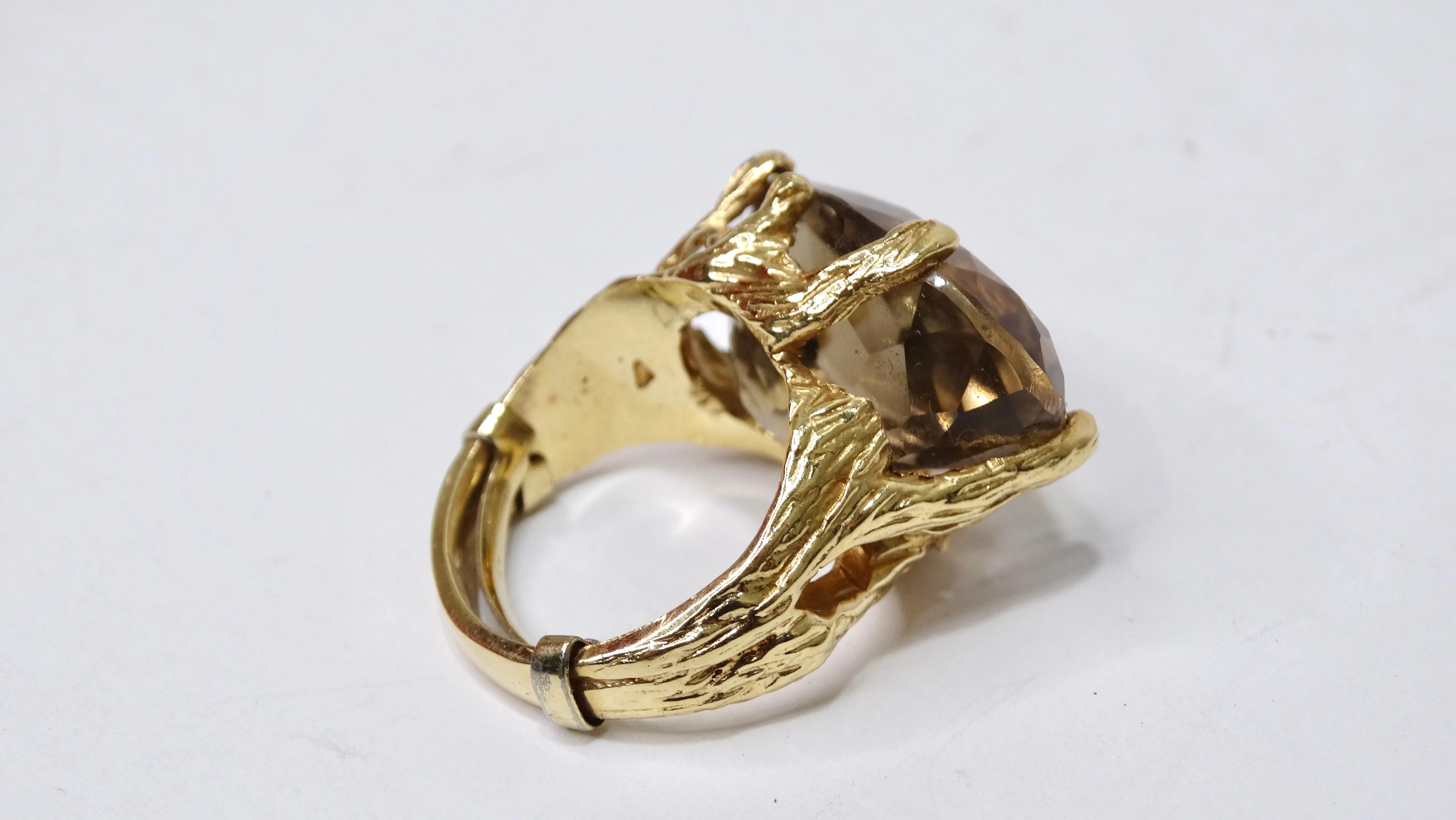 Smokey Quartz Large 1960's Cocktail Ring