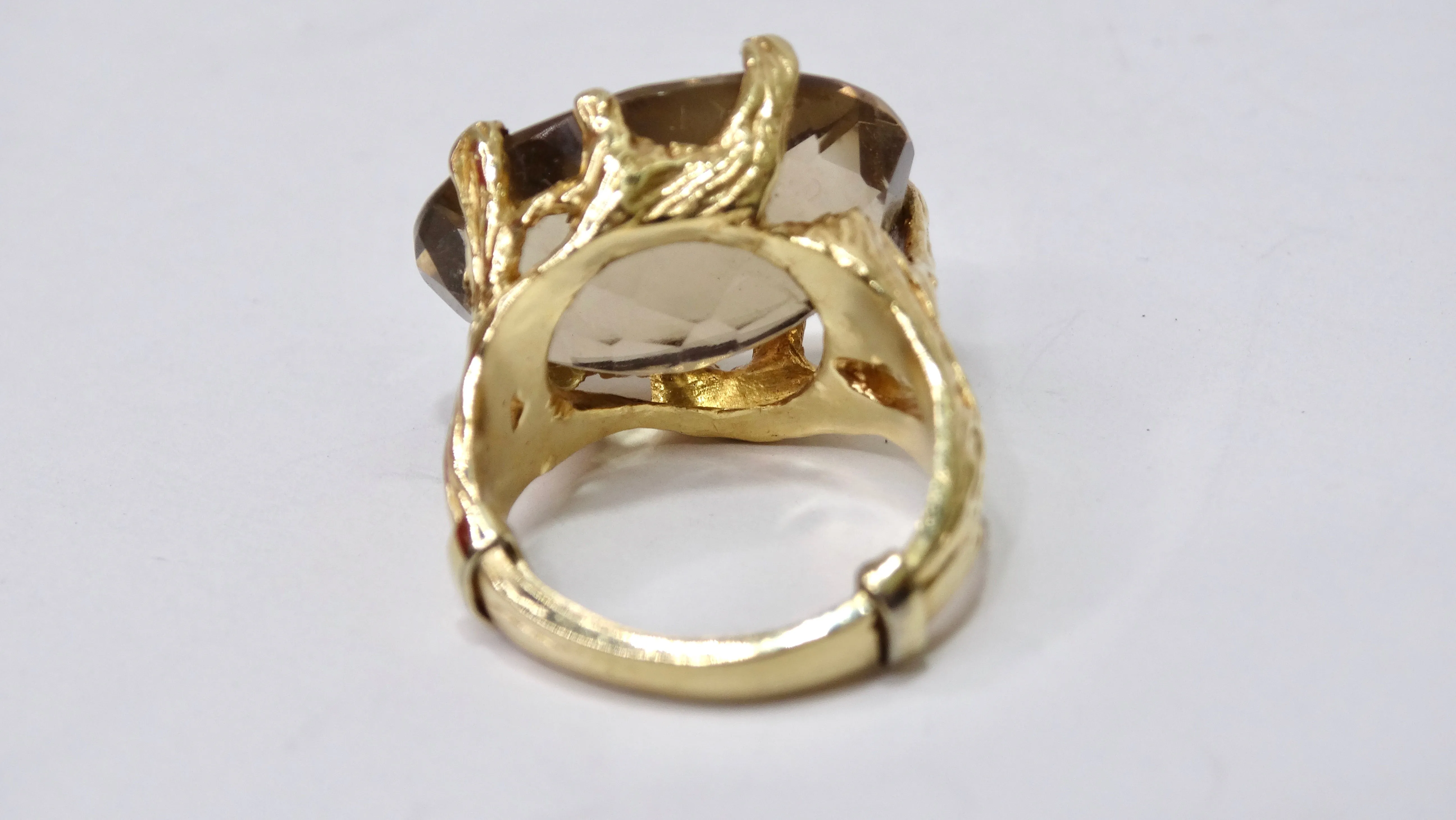 Smokey Quartz Large 1960's Cocktail Ring